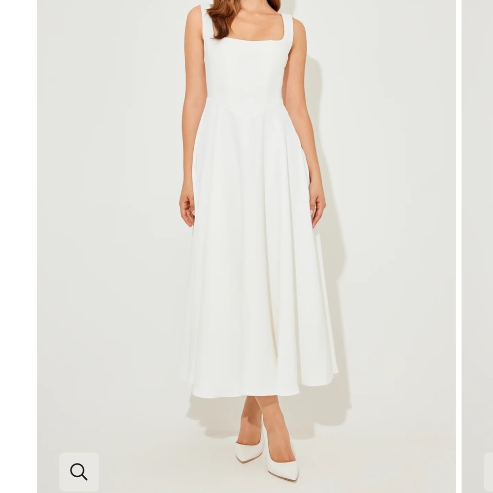 The Ultimate Muse High Waist Square Neck Midi Dress by ODDMUSE